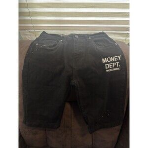 FWRD Denim Noir Graphic Black Shorts Size 18